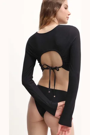 Michael Kors Tričko s dlouhým rukávem LONG SLEEVE CROP TOP barva, MM35366
