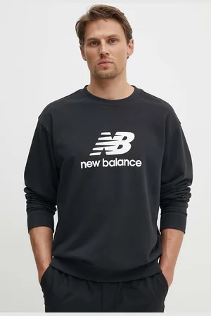 New Balance Mikina Stacked Logo French pánská, barva, s potiskem, MT41500BK