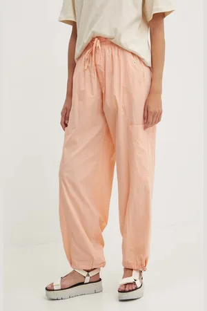 Rip Curl Bavlněné kalhoty barva, kapsáče, high waist