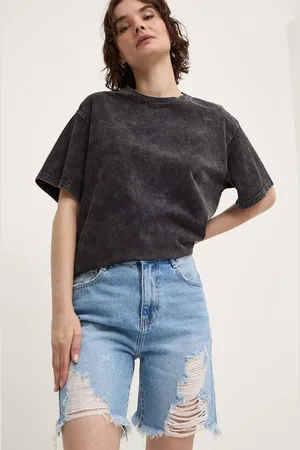 ANSWEAR Džínové šortky dámské, hladké, high waist