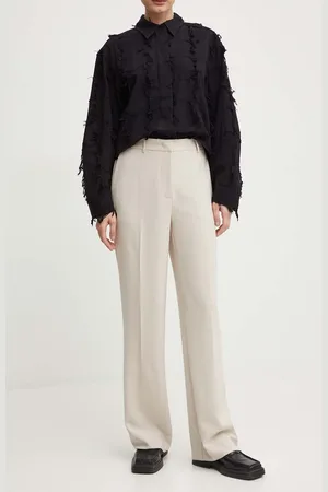 Bruuns Bazaar Kalhoty BrassicaBBEleza pants dámské, barva, široké, high waist, BBW3304