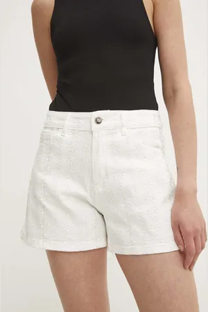ANSWEAR Džínové šortky dámské, barva, vzorované, high waist