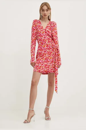 ROTATE Šaty JACQUARD MINI WRAP DRESS mini, 1129032989