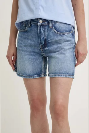 ANSWEAR Džínové šortky dámské, hladké, high waist