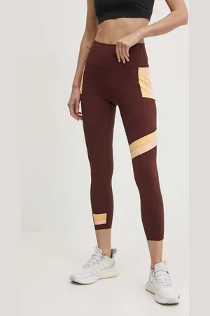Rip Curl Sportovní legíny Revival dámské, vínová barva, vzorované