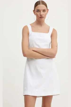 Abercrombie & Fitch Lněné šaty barva, mini