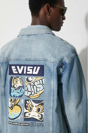 Evisu Džínová bunda pánská, přechodná, oversize