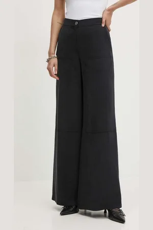 THEORY Kalhoty dámské, barva, široké, high waist