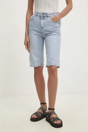 ANSWEAR Džínové šortky dámské, hladké, high waist