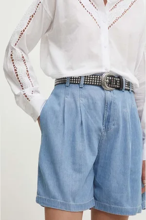 ANSWEAR Džínové šortky dámské, hladké, high waist