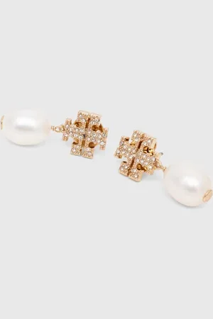 Tory Burch Náušnice KIRA PAVE PEARL DROP 60525.137