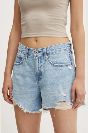 Abercrombie & Fitch Džínové šortky dámské, hladké, high waist