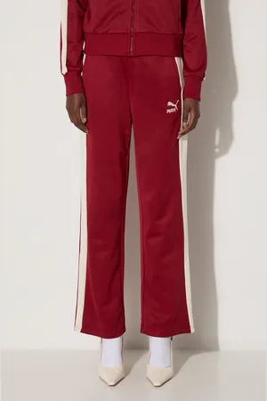 PUMA Tepláky Iconic T7 Straight Leg Track Pants vínová barva, vzorované, 627996