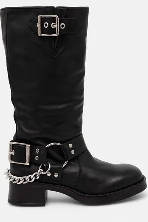 Steve Madden Kožené kozačky Beau-C dámské, barva, na plochém podpatku, SM11003094