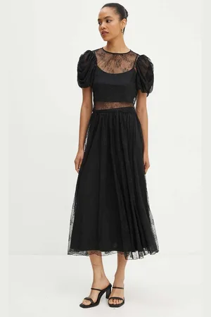 ROTATE Sukně Lace Long Midi Skirt barva, maxi, áčková, 112728100