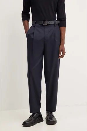 A.P.C. Vlněné kalhoty pantalon renato tmavomodrá barva, jednoduché, WOAPO.H08428
