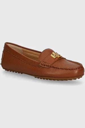 Ralph Lauren Kožené mokasíny Barnsbury dámské, barva, na plochém podpatku, 802942768002
