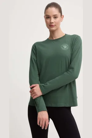 Fjällräven Bavlněné tričko s dlouhým rukávem 1960 Logo zelená barva