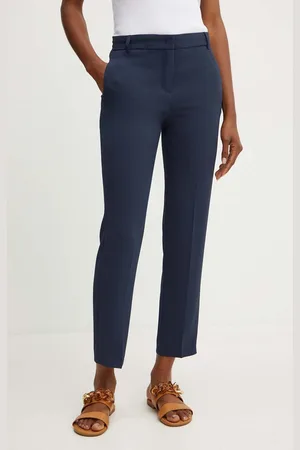 Max&Co. Kalhoty dámské, tmavomodrá barva, fason cargo, high waist, 2426136032200