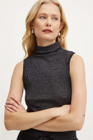 Patrizia Pepe Top dámský, barva, s pologolfem, 8K0217 K128