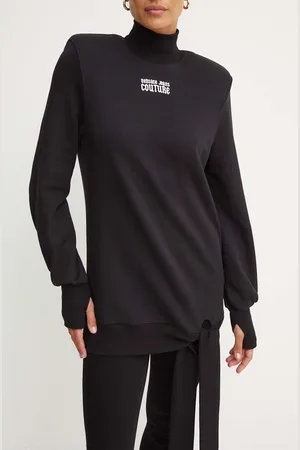 VERSACE Bavlněná mikina dámská, barva, s aplikací, 77HAO972 F0010