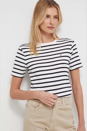 Tommy Hilfiger Bavlněné tričko béžová barva, WW0WW40587