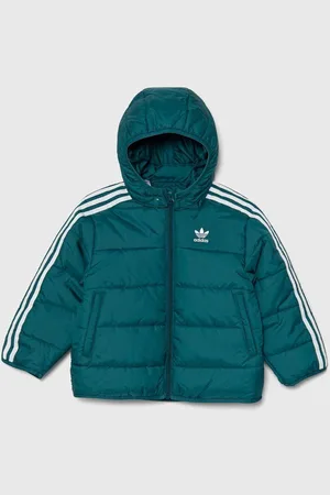 adidas Dětská bunda PADDEDACKET zelená barva, IY4810