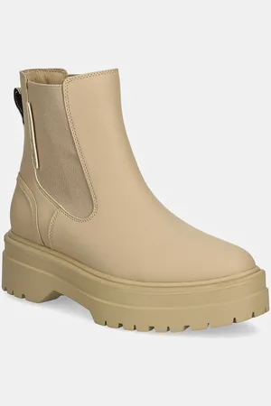 Tommy Hilfiger Boty s gumou RUBBERISED CHELSEA TL dámské, barva, na plochém podpatku, FW0FW08162