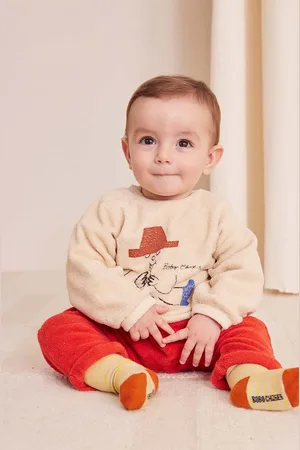 Bobo Choses Kojenecká mikina Magic Flute barva, s potiskem, 224AB028