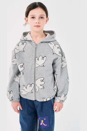 Bobo Choses Dětská bavlněná mikina Freedom Bird barva, s kapucí, vzorovaná, 224AC061