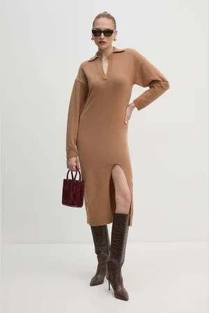 Pinko Vlněné šaty barva, maxi, oversize, 104064 A1CH