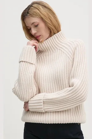 Calvin Klein Vlněný svetr dámský, barva, hřejivý, s pologolfem, K20K207439