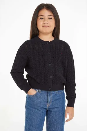 Tommy Hilfiger Dětský bavlněný kardigan tmavomodrá barva, lehký, KG0KG08076