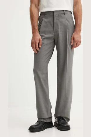 Msgm Vlněné kalhoty barva, ve střihu chinos, 3740MP13X.247506