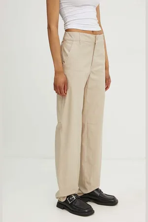 Moschino Bavlněné kalhoty barva, jednoduché, high waist, 0311.8219