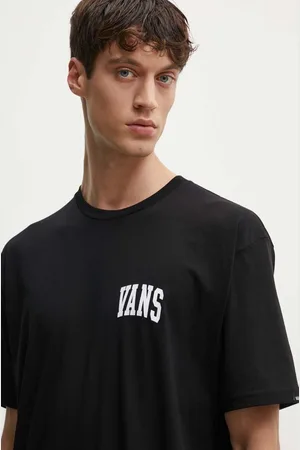 Vans Bavlněné tričko barva, s potiskem, VN000HFGBLK1