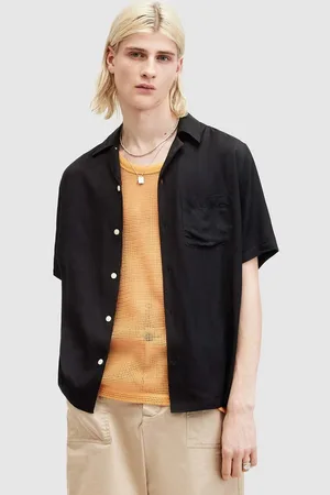 AllSaints Košile SUNSMIRK SS pánská, barva, relaxed, M043SA