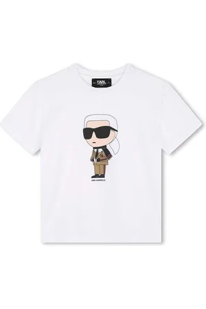 Karl Lagerfeld Dětské bavlněné tričko barva, s potiskem, Z30241