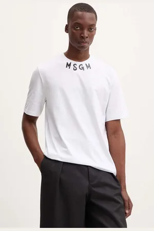 Msgm Bavlněné tričko barva, s potiskem, 3740MM102.247798