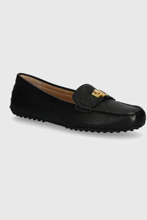 Ralph Lauren Kožené mokasíny Barnsbury dámské, barva, na plochém podpatku, 802942768001