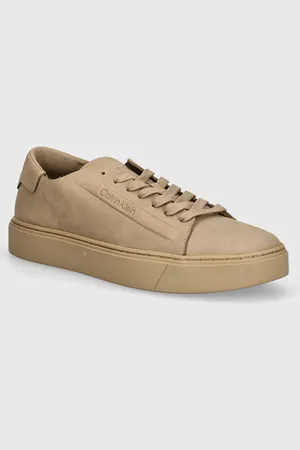 Calvin Klein Nubukové tenisky HM0HM01616 barva, LOW TOP LACE UP NB