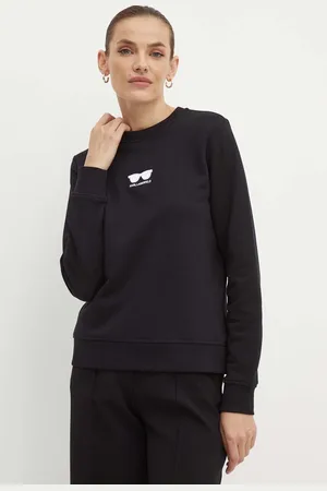 Karl Lagerfeld Bavlněná mikina dámská, barva, s aplikací, 245W1813