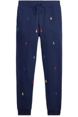 Ralph Lauren Dětské tepláky tmavomodrá barva, vzorované, 323846210005