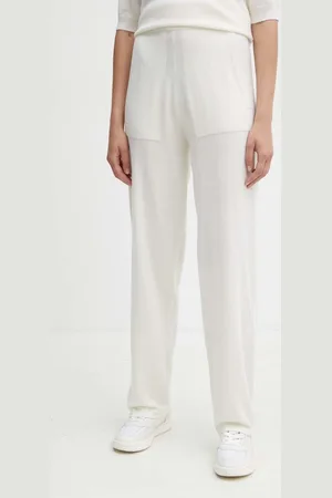 Max Mara Vlněné kalhoty barva, jednoduché, high waist, 2426336018600