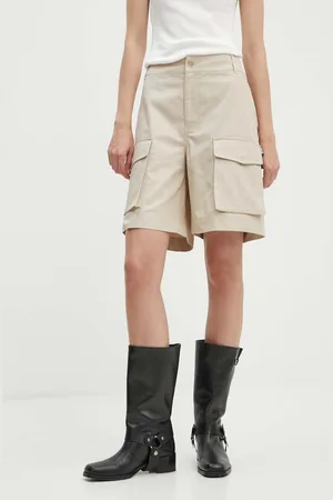 Moschino Bavlněné šortky barva, hladké, high waist, 0310.8219