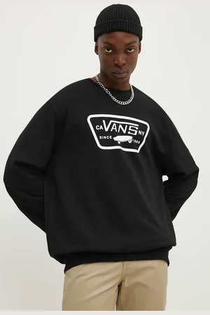 Vans Bavlněná mikina pánská, barva, s potiskem, VN000JSHBLK1
