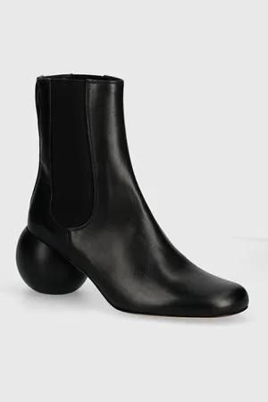 Max Mara Kožené kotníkové boty ESTE dámské, barva, na podpatku, 2425796014600