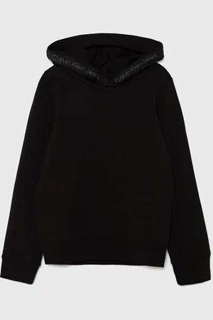 Calvin Klein Dětská mikina barva, s kapucí, s potiskem, IB0IB02140