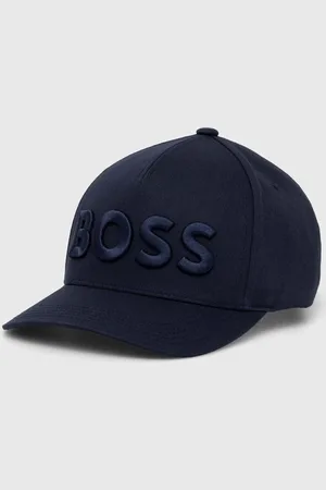 HUGO BOSS Bavlněná baseballová čepice tmavomodrá barva, s aplikací, 50519154