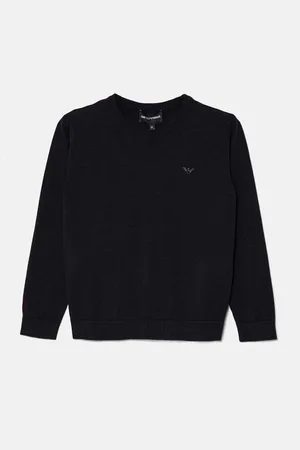 Emporio Armani Dětský svetr s příměsí vlny tmavomodrá barva, lehký, 8N4MA1 4M16Z